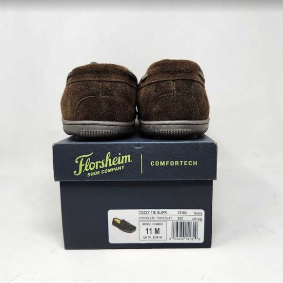 Men\'s 11 Florsheim Cozzy Tie Slippers in chocolate brown main image 3